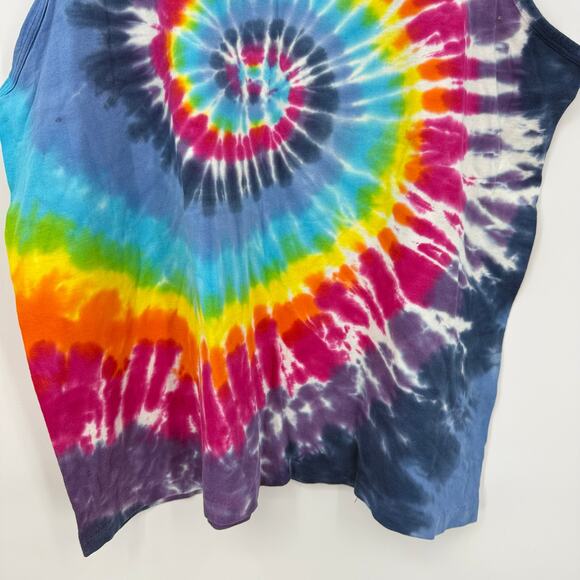 Vintage Anvil Size 2X Rainbow Swirl Tie Dye Tank Top Unisex Hippie - Picture 6 of 8